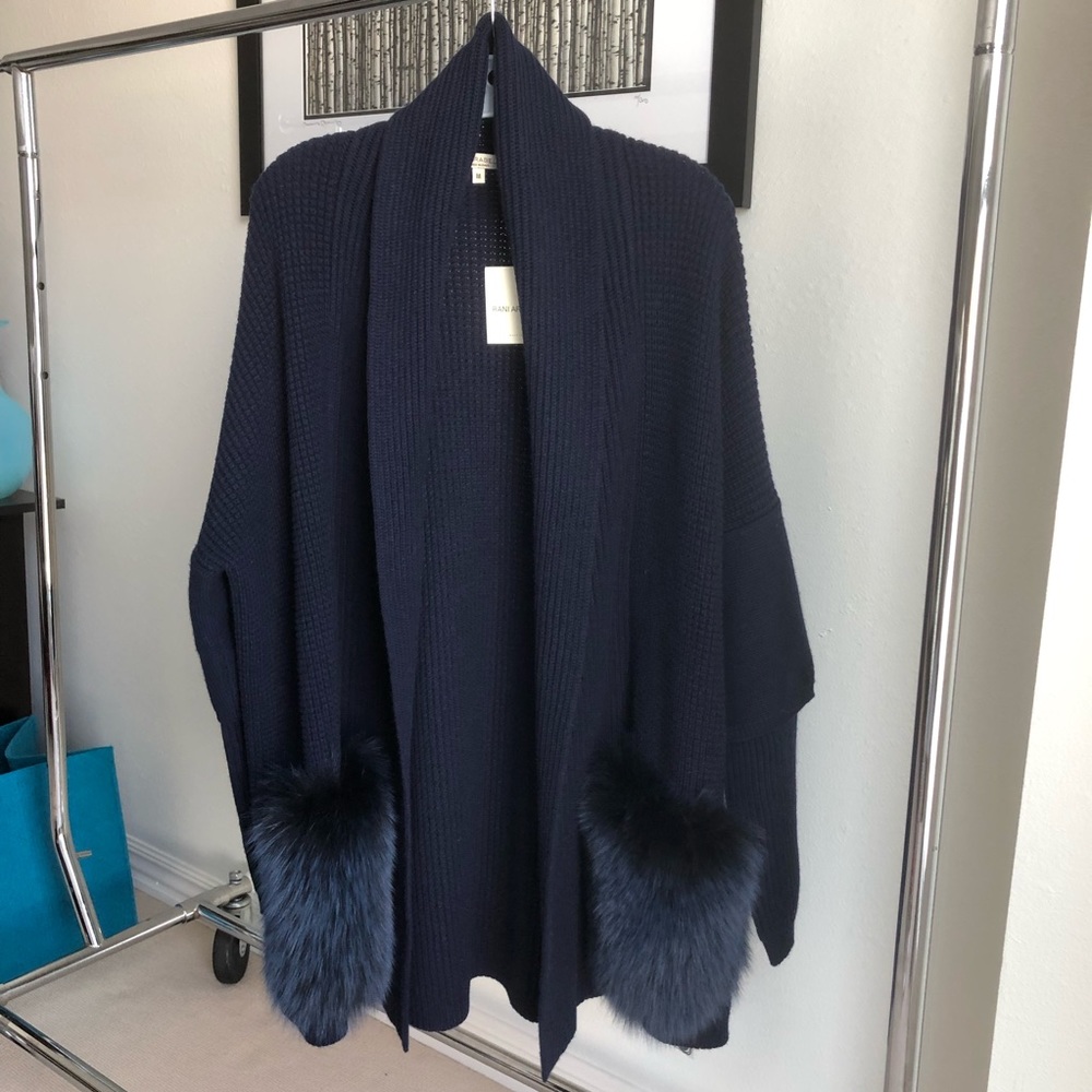 Rani Arabella Cardigan with Fur Pockets